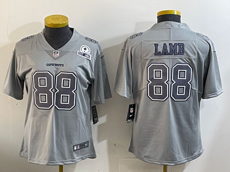 Youth Dallas Cowboys #88 Lamb Grey 2024 Nike Vapor Limited NFL Jersey style 3->youth nfl jersey->Youth Jersey
